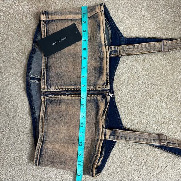 American Bazi Dyed Acid Copper Denim Corset Top NWT XL Castlecore Whimsygoth - Picture 9 of 10